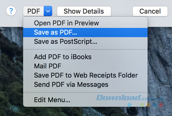 Chọn Save as PDF…