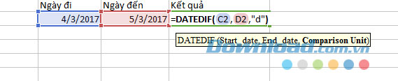 Hướng dẫn cách tính số ngày bằng Excel