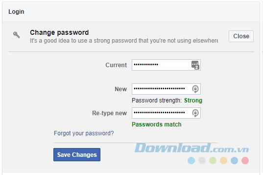 Thay đổi mật khẩu