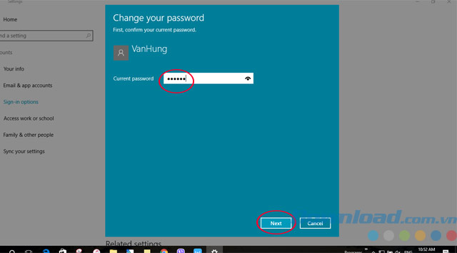 Nhập mật khẩu cũ