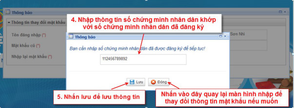 Nhập thông tin chứng minh thư