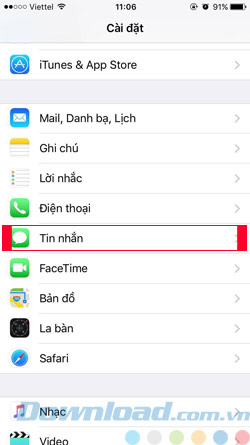 Kích hoạt chức năng nhắn tin miễn phí iMessage trên iPhone