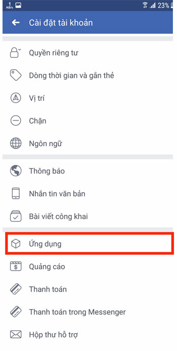 Cài đặt ứng dụng