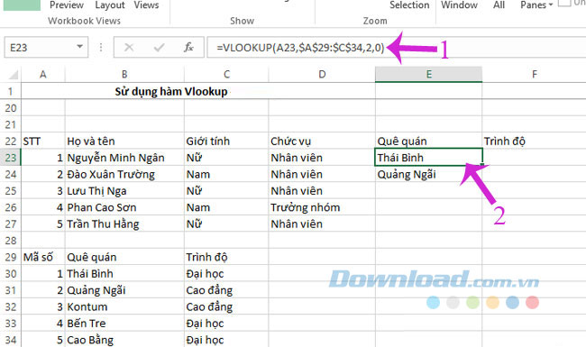 Dò tìm tuyệt đối bằng hàm Vlookup