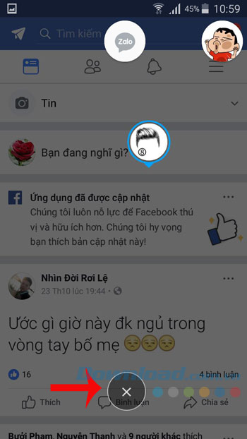 Tắt bong bóng chat