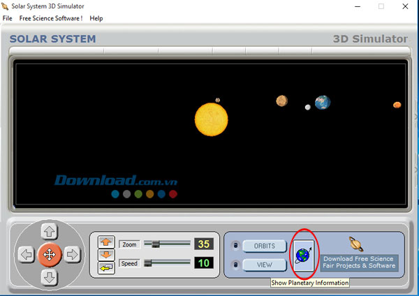 Cách xem Sao Thiên Vương trên Solar System 3D Simulator