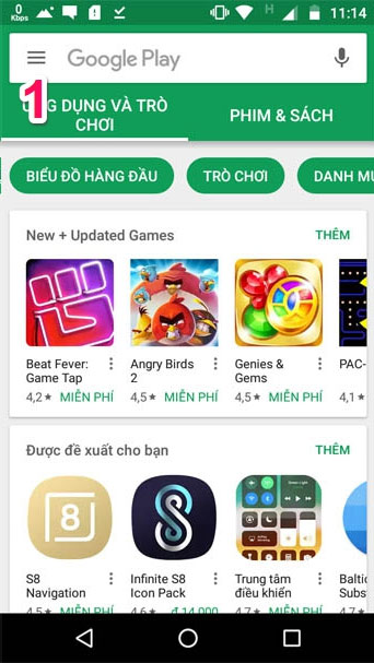 Menu Google Play