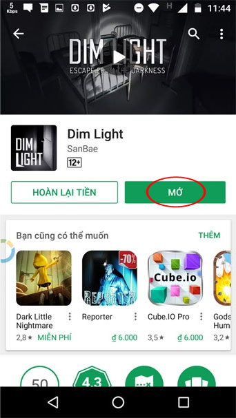 Mở game đã mua