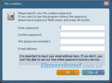 Thiết lập mật khẩu