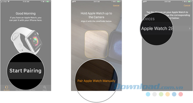 Kết nối Apple Watch mới với iPhone thủ công