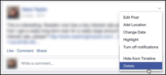 Facebook của bạn bị mất nút xóa Status? Đây là giải pháp!