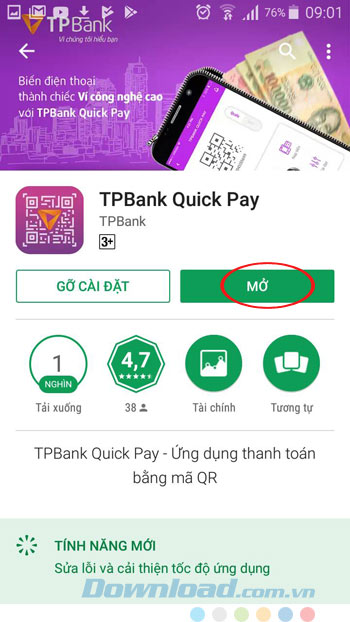 Mở TPBank QuickPay