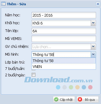 Thêm lớp học