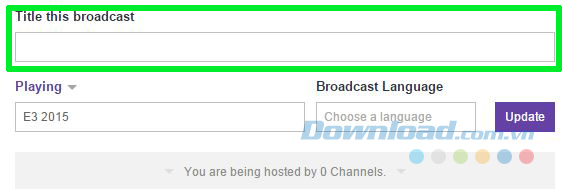 Nhập tiêu đề cho buổi phát trực tiếp 