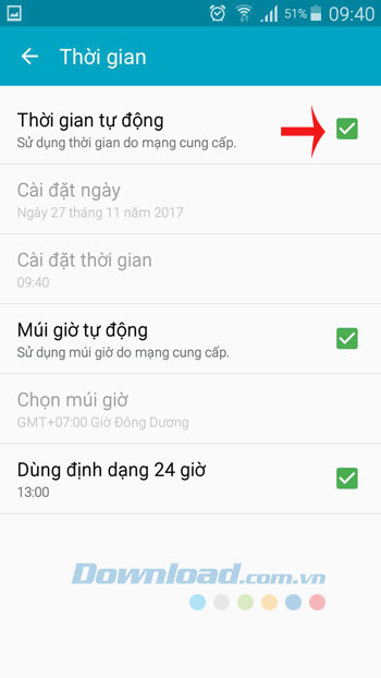 Thời gian tự động