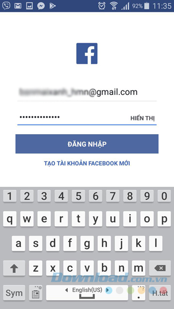 Đăng nhập Facebook bằng Gmail