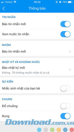 Tắt thông báo Zalo