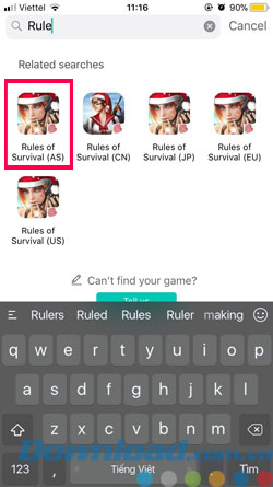 Fake IP chơi Rules Of Survival