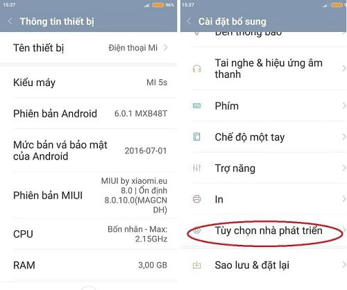 Thông tin thiết bị