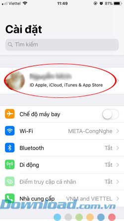 Sao lưu iCloud