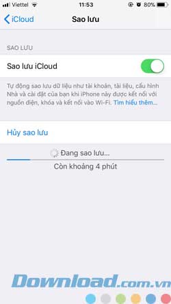 Sao lưu iCloud