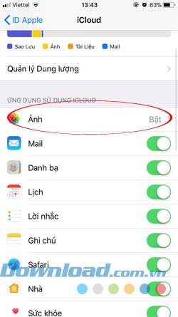 Sao lưu iCloud