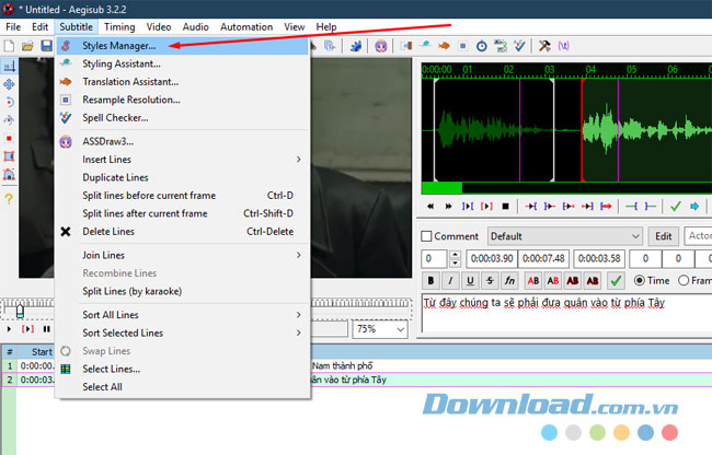 Hướng dẫn tạo kiểu chữ và màu chữ phụ đề trên Aegisub