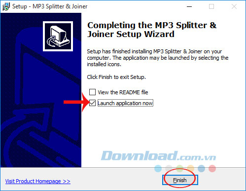 Cài đặt MP3 Splitter & Joiner thành công