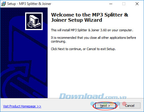 Cài đặt MP3 Splitter & Joiner
