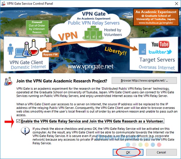 Đồng ý bật Cổng VPN
