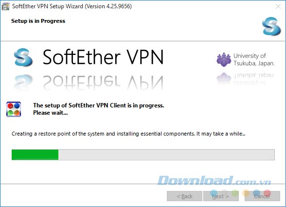 Kết thúc cài đặt Softether VPN Client
