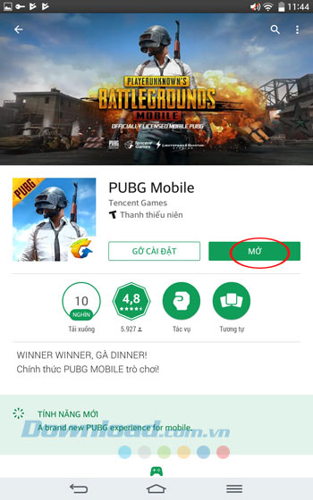 Mở PUBG Mobile