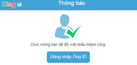 Xác nhận đổi mật khẩu thành công