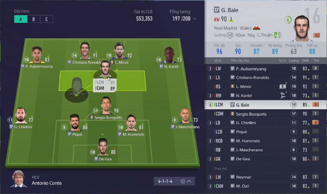 Cách xây dựng đội hình đá xếp hạng FIFA Online 4