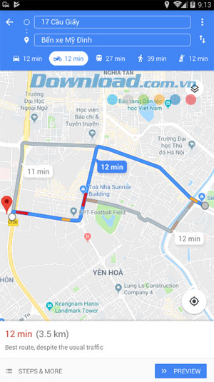 Cách Tìm Đường Đi Bằng Xe Máy Trên Google Maps - Download.Vn