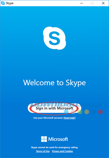 Đăng nhập Skype