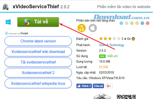 Cách tải video trên Youtube với xVideoServicesThief