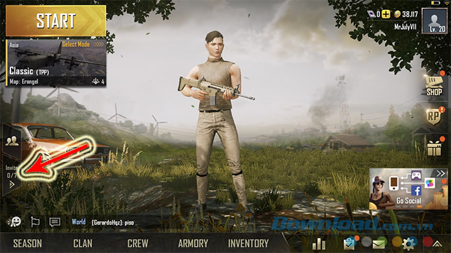 Biểu tượng mời bạn bè chơi Pubg Mobile