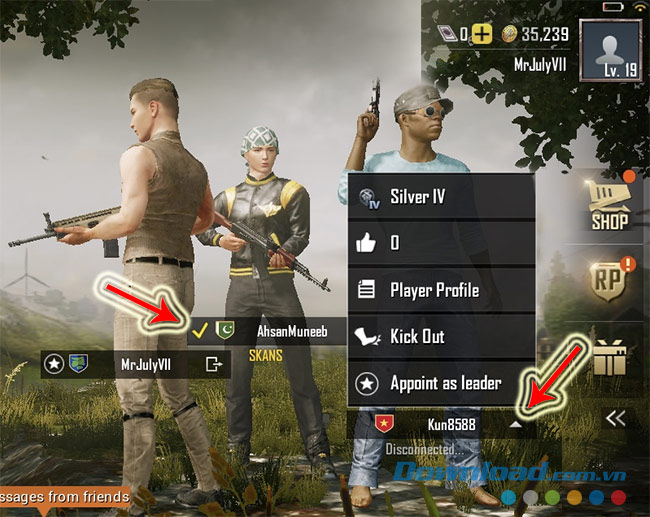 Thông tin bạn chơi PUBG Mobile