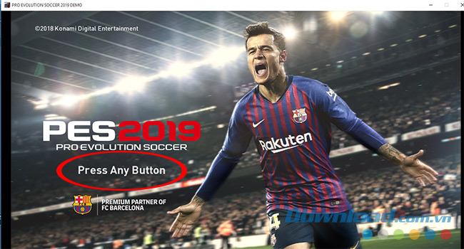 Giao diện chính của game pes 2019