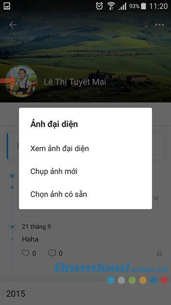 Đổi ảnh đại diện