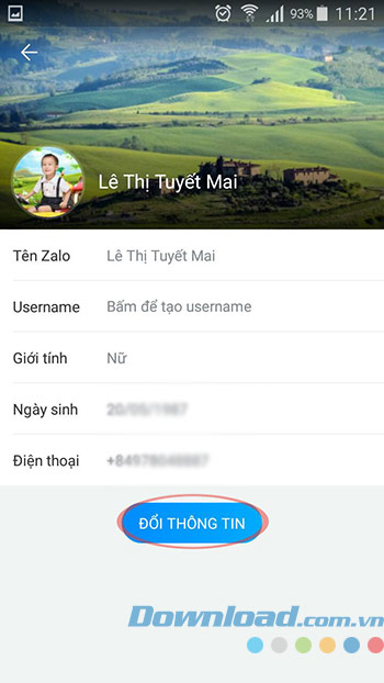 Đổi thông tin