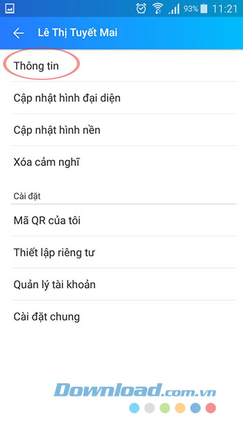 Đổi thông tin