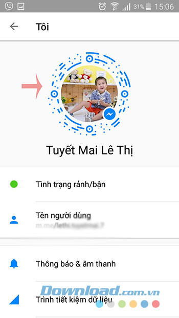 Nhấn mã Code trong Facebook Messenger