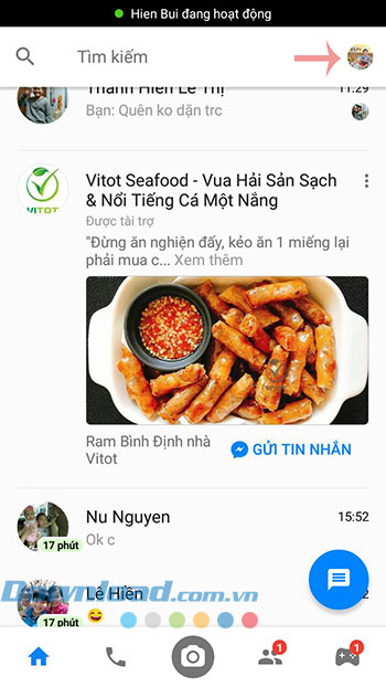 Trang cá nhân Facebook Messenger