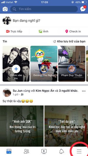 Giao diện trang chủ Facebook