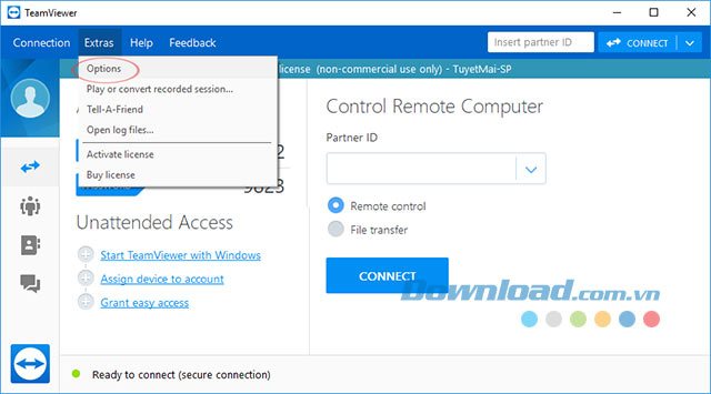 Tạo mật khẩu TeamViewer mới