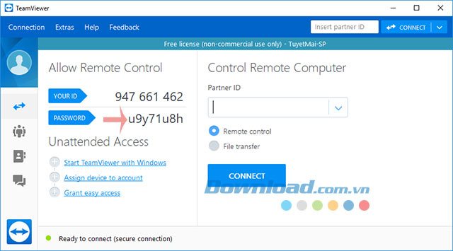 Nhấn vào Options trên menu TeamViewer