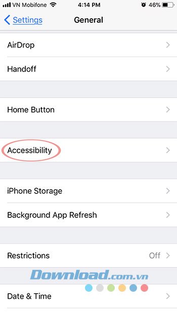 Mục Accessibility trên iPhone