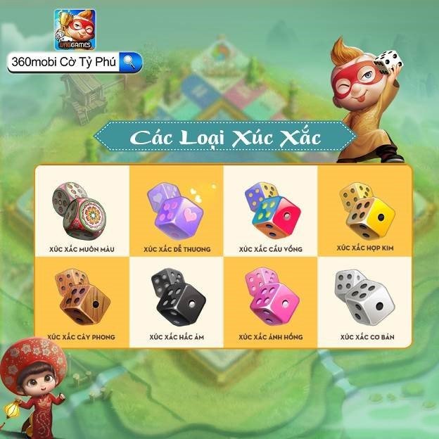 Các loại xúc xắc trong game